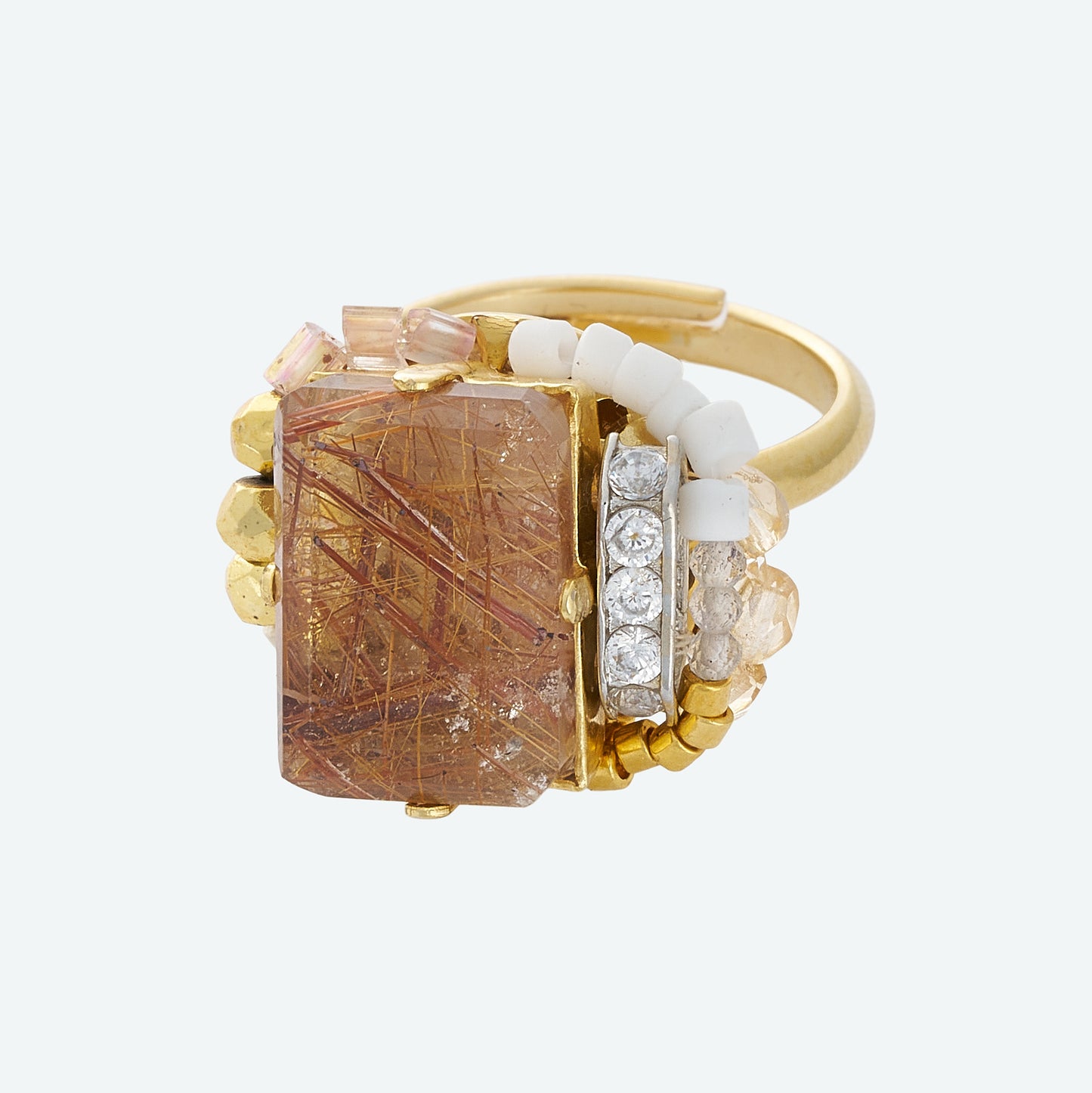 Cocktail ring, vælg mellem 4 forskellige Krystaller.