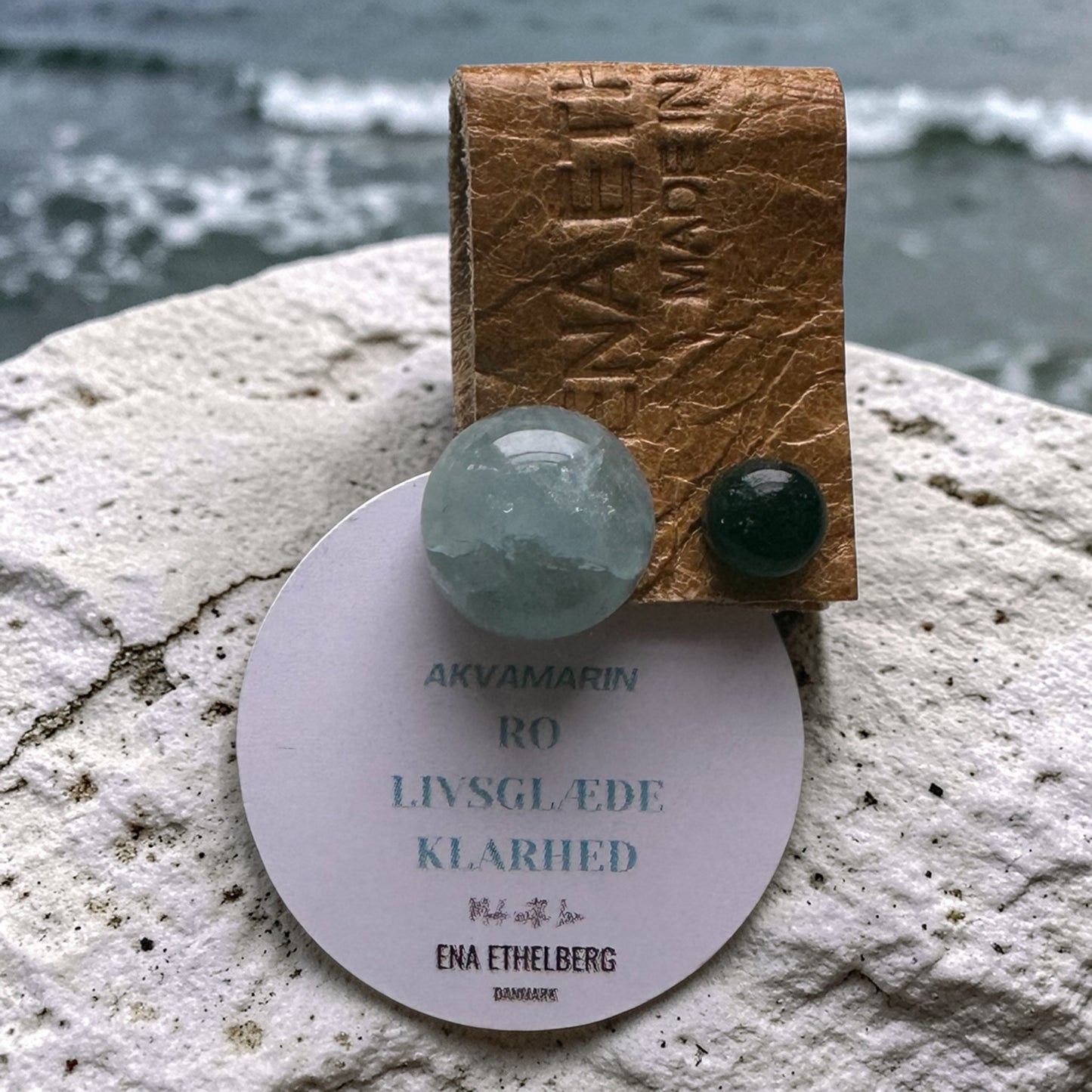 Stor & lille øreringe med smukke Håndslebne Cabochon Ædelsten - vælg mellem 6 kombinationer.