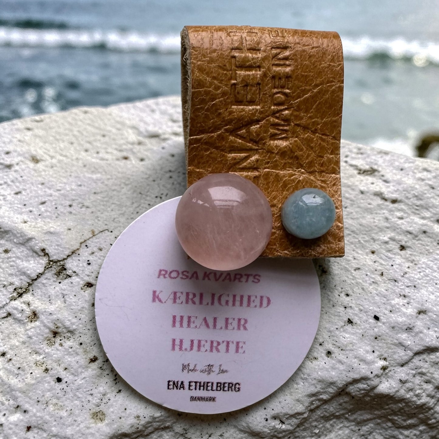 Stor & lille øreringe med smukke Håndslebne Cabochon Ædelsten - vælg mellem 6 kombinationer.